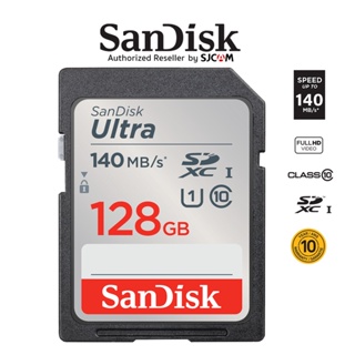 สินค้า SanDisk Ultra SD Card SDXC UHS-I Memory Card 128GB 140MB/s C10 U1 Full HD (SDSDUNB-128G-GN6IN) เมมโมรี่การ์ด  สำหรับ กล้องมิลเลอร์เลส DSLR Mirrorless ประกัน10ปี