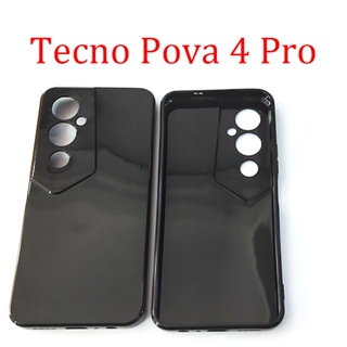 เคสโทรศัพท์มือถือ ซิลิโคนนิ่ม TPU ป้องกันรอย สีดํา สําหรับ Tecno Pova 4 Pro LG8n