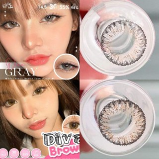 คอนแทคเลนส์ รุ่น Diva สีเทา/ตาล Gray/Brown มีค่าสายตาปกติ (0.00)