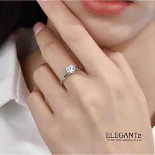 s925 Elegant2 ring แหวนเงินแท้ สวยเรียบง่าย ประดับด้วย Cubic Zirconia (CZ) ปรับขนาดได้