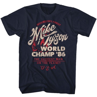 เสื้อยืดผู้ชาย ใหม่ เสื้อยืดลําลอง แขนสั้น พิมพ์ลาย Mike Tyson Brooklyns Finest Boxing Champion สไตล์วินเทจ เสื้อยืดคอกล