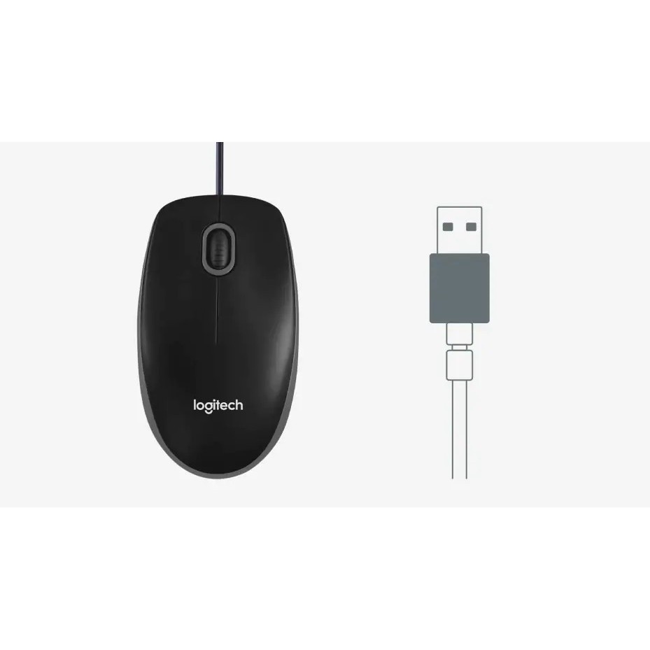 ภาพหน้าปกสินค้าMOUSE (เม้าส์) LOGITECH B100 USB (BLACK) สายยาว 1.8 ประกัน 3 ปี *ของแท้ ประกันศูนย์ไทย* จากร้าน mcwinner บน Shopee