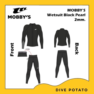 Mobbys Wetsuit 2 pieces Black Pearl 2mm. จากแบรนด์ Mobbys
