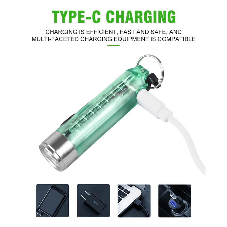 มินิพวงกุญแจไฟฉาย-usb-c-led-ชาร์จโคมไฟแม่เหล็กตั้งแคมป์แสงยูวีมัลติฟังก์ชั่แบบพกพาแสงไฟ-flowerdance