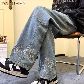 ภาพหน้าปกสินค้าDaDuHey🔥 American High Street Oversize Jeans I Men\'s Ins Fashion Brand Autumn Loose Straight Casual Pants ซึ่งคุณอาจชอบราคาและรีวิวของสินค้านี้