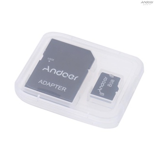 Andoer การ์ดหน่วยความจํา 8GB Class 10 การ์ด TF และอะแดปเตอร์การ์ด TF สําหรับกล้องติดรถยนต์ โทรศัพท์มือถือ PC เครื่องเล่นเสียง GPS