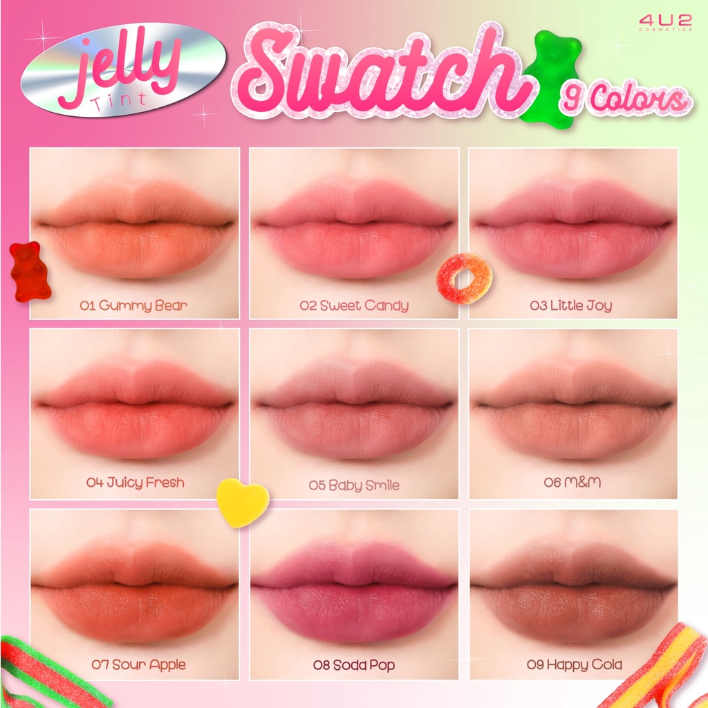 ภาพหน้าปกสินค้า4U2 Jelly Tint - ลิปทินท์เนื้อเยลลี่ปากนุ่มหนุบ จากร้าน 4u2_cosmetics บน Shopee