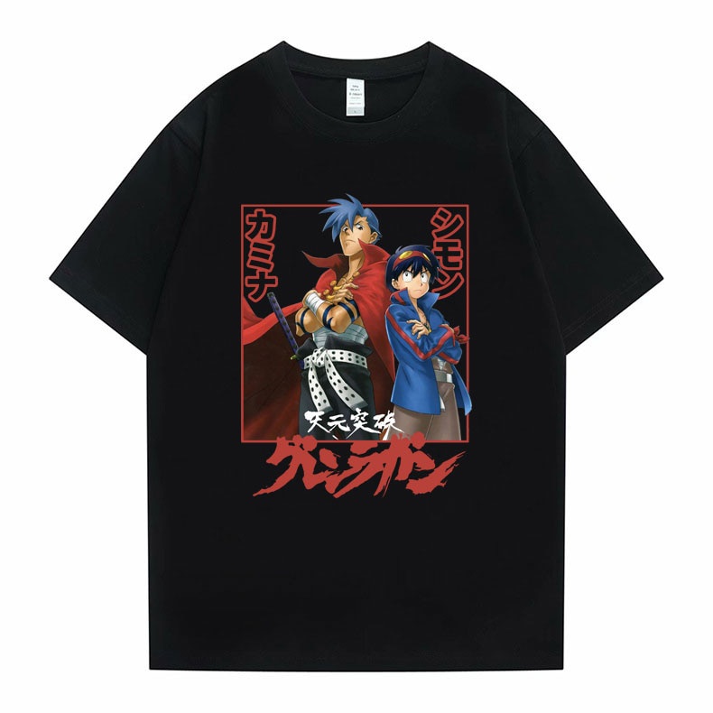 เสื้อเชิ้ตชาย-อะนิเมะญี่ปุ่น-tengen-toppa-gurren-lagann-ไซมอนคามิน่าพิมพ์กราฟิก-tshirt-summer-tees-ผู้ชายผู้หญิงแฟชั่นมั