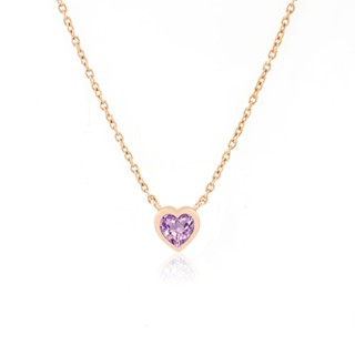 Chada จี้พร้อมสร้อย Heart ประดับอัญมณีแท้สี PINK AMETHYST