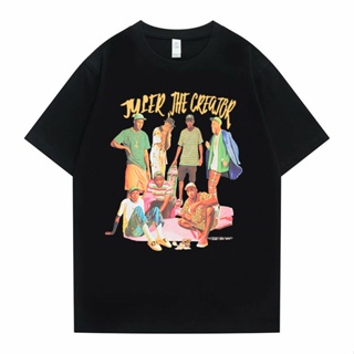 เสื้อขาว Tyler The Creator-Camiseta de música para hombre y mujer, camisa de manga corta de gran tamaño, Regular, color