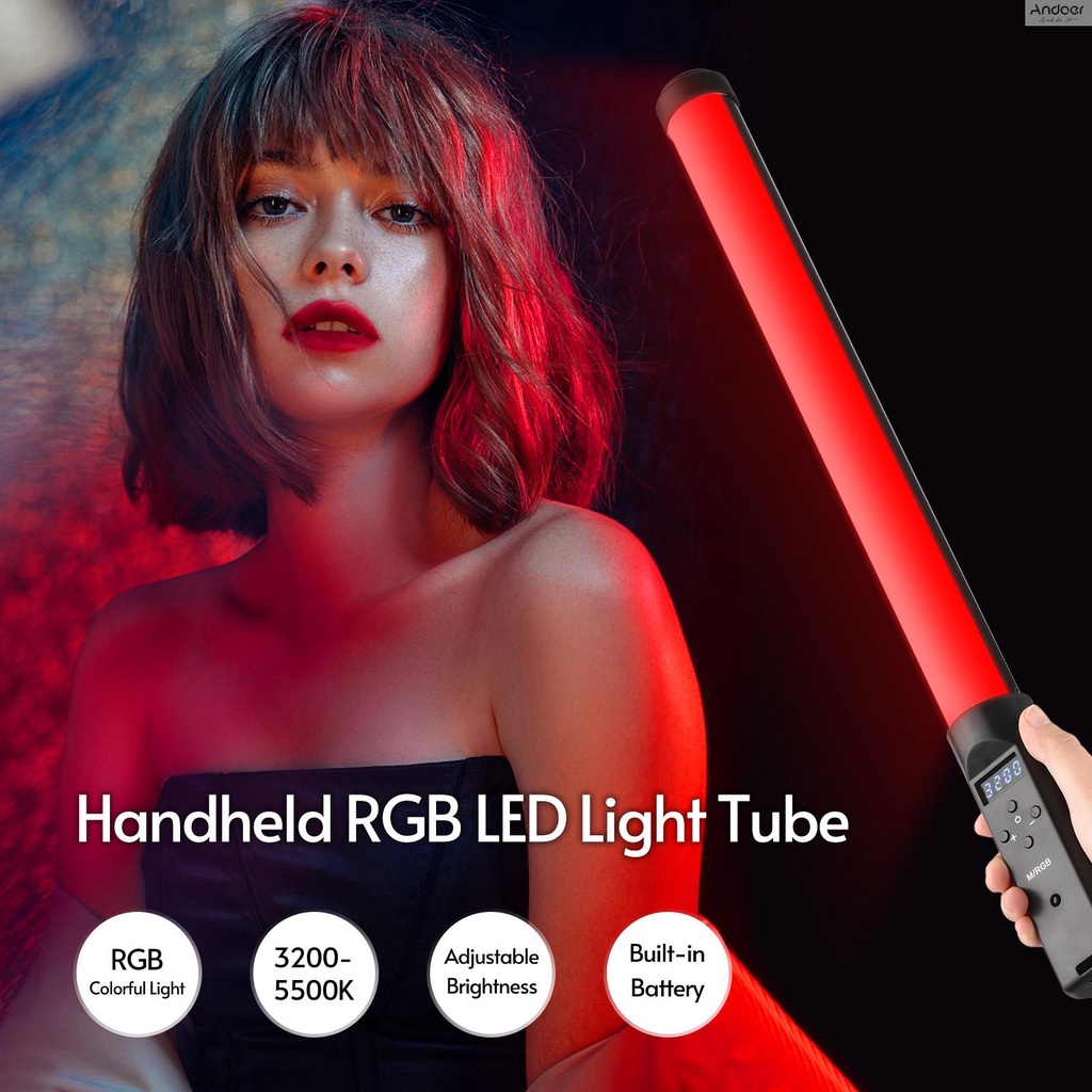 หลอดไฟ-rgb-led-3200k-5500k-หรี่แสงได้-9-สี-พร้อมแบตเตอรี่ในตัว-และรีโมตคอนโทรล-สําหรับ-vlog-ไลฟ์สตรีม-ถ่ายทอดสด-ถ่ายพอร์ทเทรท-ถ่ายรูป