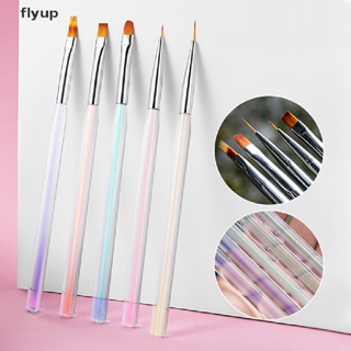 Flyup ชุดแปรงปากกาแกะสลักเล็บเจล UV ไล่โทนสี สําหรับตกแต่งเล็บ DIY 1 5 ชิ้น