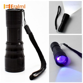 Eralml ไฟฉาย LED แบบพกพา ปรับได้ 2 in 1 สีม่วง/สีขาว