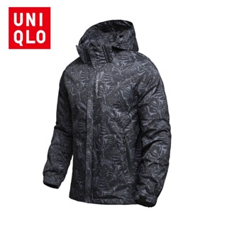 Uniqlo เสื้อโค้ทแจ็กเก็ต มีฮู้ด ทรงหลวม แฟชั่นฤดูหนาว สําหรับผู้ชาย
