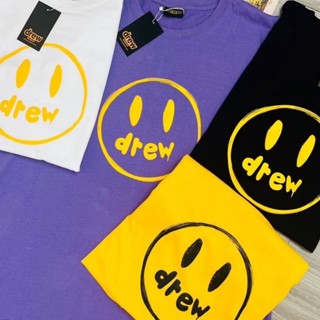 พร้อมส่ง เสื้อยืดงานป้าย drew ผ้าคอตตอน100% ฟรีไซส์ อก44-46”