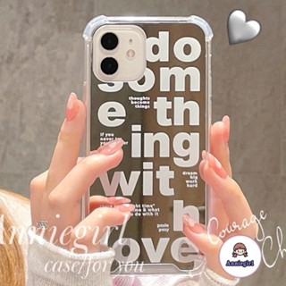 เคสไอโฟน11 กระจก แบบนิ่ม สําหรับ Iphone 13 12 14 Pro Max 15promax Xr Xs 8 7 Plus พิมพ์ลายตัวอักษรภาษาอังกฤษ กันกระแทก เคสไอโฟน