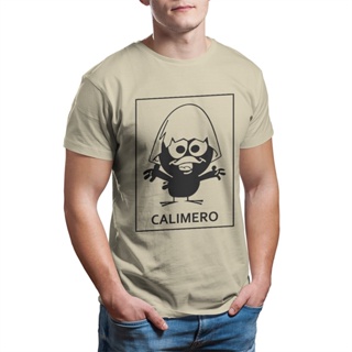 เสื้อยืดเด็กผช เสื้อยืดผู้ชาย Calimero การ์ตูนแปลกใหม่ Tees แขนสั้น Crewneck เสื้อยืดผ้าฝ้าย 100% เสื้อผ้าคลาสสิก