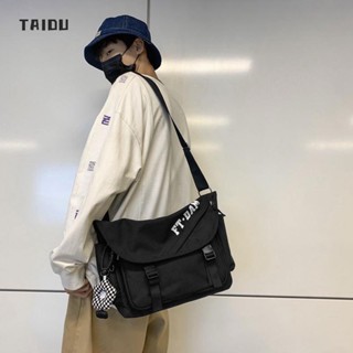 TAIDU ผู้ชายข้ามร่างกายกระเป๋าญี่ปุ่น Ins ลมความจุขนาดใหญ่กระเป๋าสะพายไหล่เดียวสบายๆไนล่อนฟังก์ชั่นกระเป๋าคาร์โก้