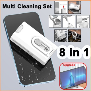 Q8 8 In 1 Multi-Function Headset Keyboard Cleaning Tool Set With Mobile Phone Stents -FE