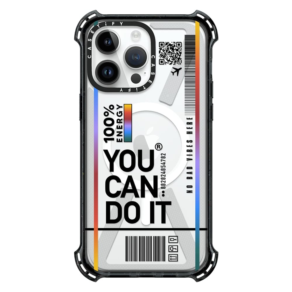 CASETiFY You Can Do It 14 Pro Max Bounce Case Color Clear Black [PRE