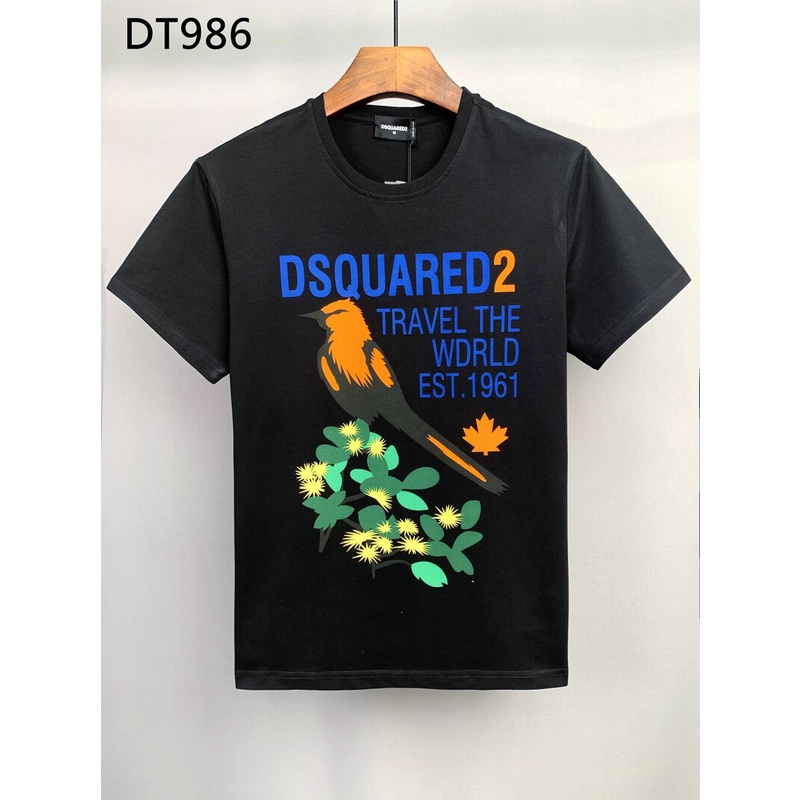 เสื้อยืดเด็กผช-2022-ใหม่-dsquared2-จดหมายพิมพ์ผู้หญิงผู้ชายคอกลมแขนสั้นถนนฮิปฮอปผ้าฝ้ายเสื้อยืดเสื้อยืด-dt985