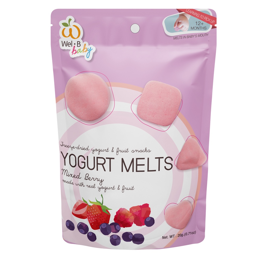 ภาพหน้าปกสินค้าWel-B​ Yogurt​ Melts​ Mixed Berry 20g.(โย​เกิร์ตกรอบ​ มิกซ์เบอร์รี่​ 20 กรัม) (แพ็ค 6 ซอง) จากร้าน welbshop บน Shopee