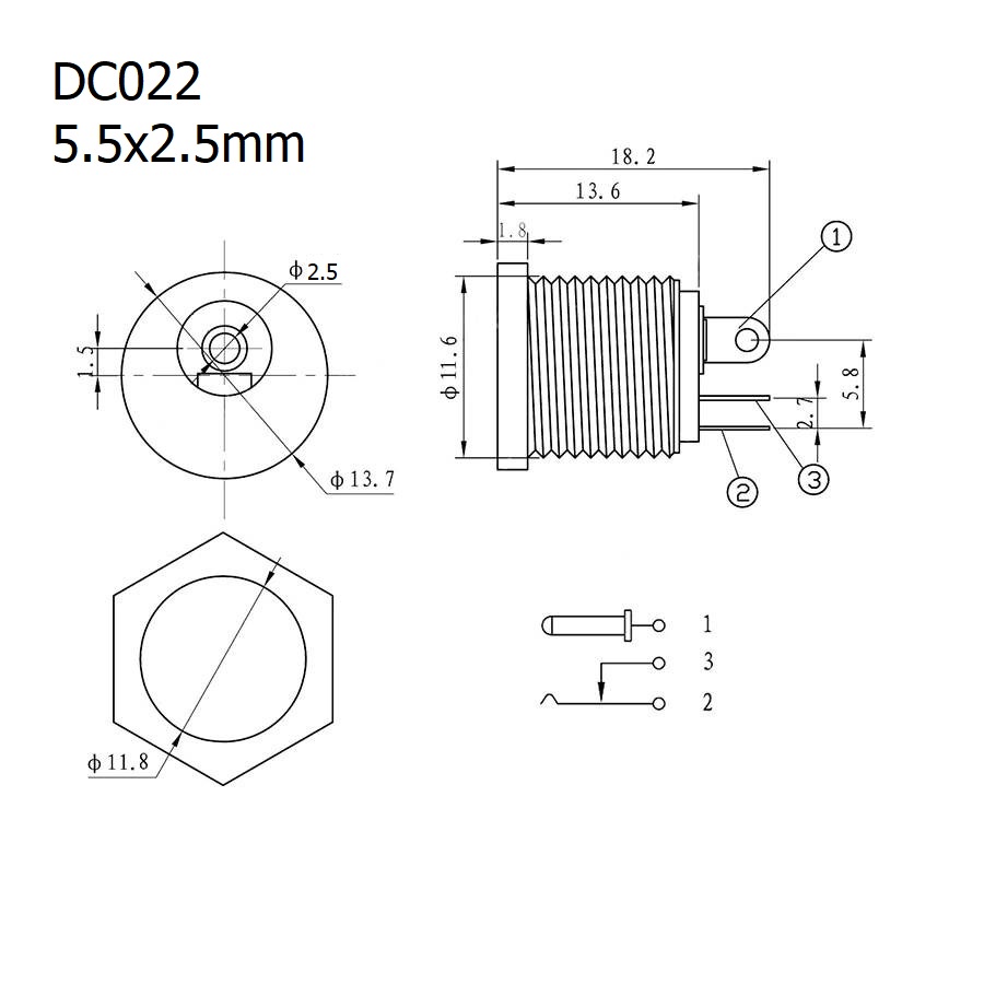 ภาพหน้าปกสินค้าหัวแจ็ค 5.5x2.5mm แจ็ค ตัวเมีย DC Jack ปลั๊ก DC แจ็ค DC ตัวต่อ ดีซีแจ็ค Socket ***แถมฝายาง*** แบบ C-2.5 ดำ (1 ตัว) จากร้าน tana_hardware บน Shopee