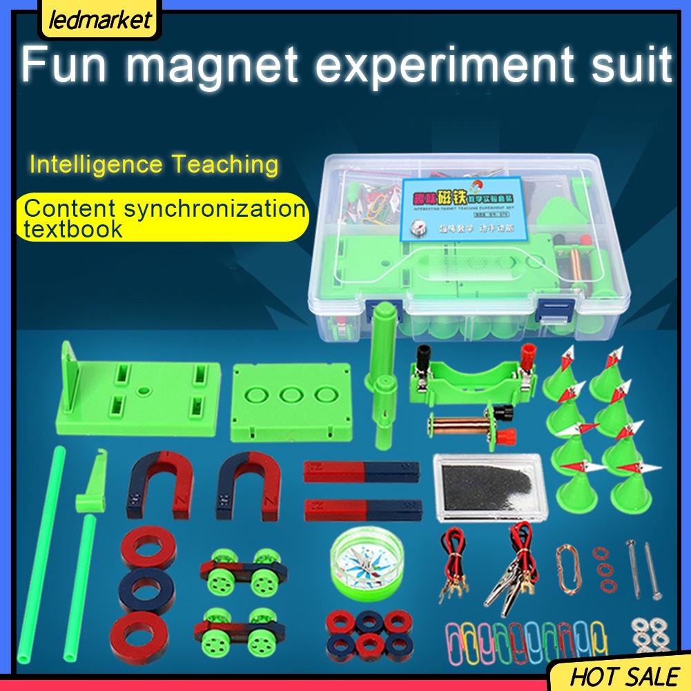 ภาพหน้าปกสินค้าDIY Magnet Bar Ring Horseshoe Car Compass Kids Science Experiment Tool with Box