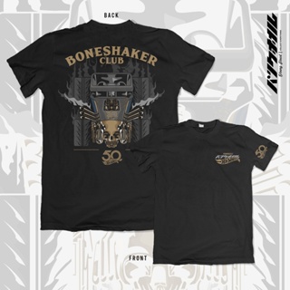 เสื้อยืดผ้าฝ้ายพิมพ์ลายแฟชั่น [PUNKWHEELS] เสื้อยืด พิมพ์ลายกราฟฟิค BONE SHAKER 50th HOT (XS-5XL)