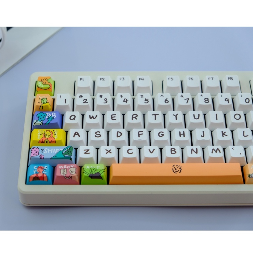 ภาพหน้าปกสินค้าGMK Fancy Keycap, 129 คีย์ PBT Keycaps Cherry Profile DYE-SUB ส่วนบุคคล GMK Keycaps สำหรับแป้นพิมพ์แบบเครื่องกล จากร้าน topwang.th บน Shopee