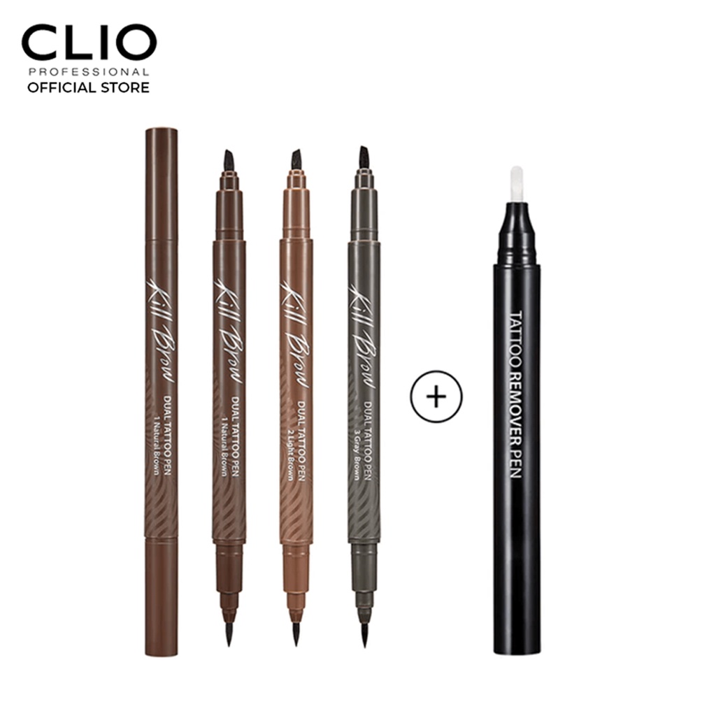 clio-kill-brow-dual-tattoo-pen-6g-แท่งจริง-ที่ลบหมึก-ปากกาสักคิ้ว-ติดทนนาน-3-วัน