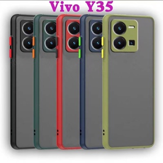 Y22(พร้อมส่งในไทย)เคสขอบนิ่มหลังแข็งขุ่นคลุมกล้องVivo Y22/Y22S/Vivo Y35