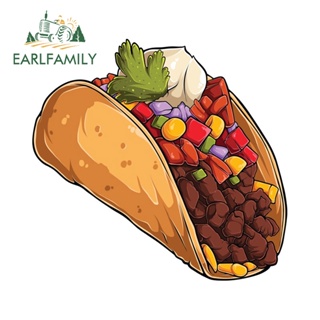 Earlfamily สติกเกอร์ ลายการ์ตูนอนิเมะ Taco กันน้ํา สําหรับติดตกแต่งรถยนต์ แล็ปท็อป กีตาร์ ยานพาหนะ 13 ซม. X12.3 ซม.