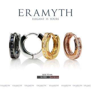 Eramyth Jewelry ต่างหูห่วง เงินแท้ 92.5 13 มิล ฝังเพชรสวิส CZ : EM-0071 (พร้อมส่ง)