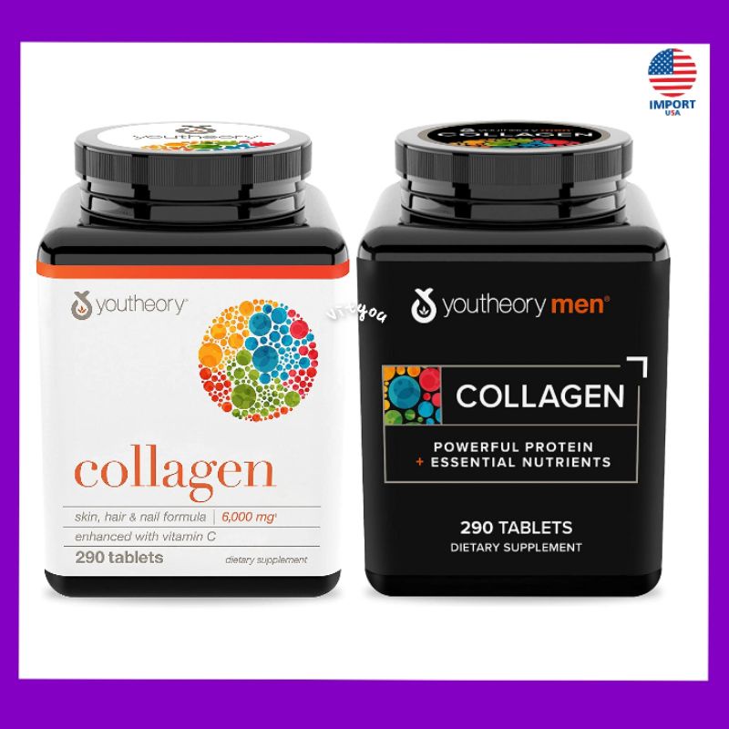 ภาพหน้าปกสินค้าแท้ พร้อมส่ง Lotใหม่ , Collagen, 1,000 mg, 120-290 Tablets, Men's Collagen, 290 Tablets, Youtheory, คอลลาเจน