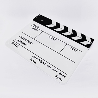 Green Plus สเลทฟิล์ม (ขาว ดำ) อะคริลิคแท้ slate film แคลปบอร์ดถ่ายภาพยนต์ Clapboard (1414)