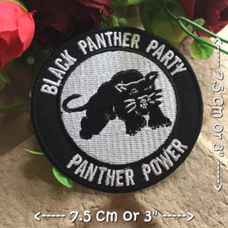 Black Panther Party ตัวรีดติดเสื้อ อาร์มรีด อาร์มปัก ตกแต่งเสื้อผ้า หมวก กระเป๋า แจ๊คเก็ตยีนส์ Rock Iron on Embroider...