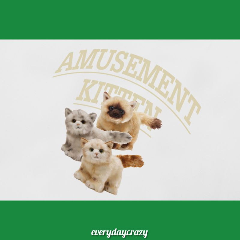 8766-เสื้อยืดสีขาว-ลายแมว-amusement-kitten-ผ้าคอตตอน-100