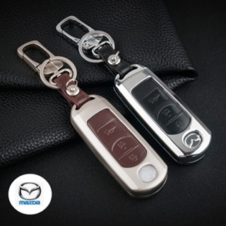 กรอบ-เคส ใส่กุญแจรีโมทรถยนต์ รุ่นโคเมี่ยม Mazda 2,3/CX-3,5,8 Smart Key 3 ปุ่ม