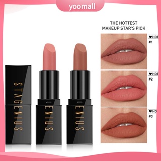 สินค้า /YO/  STAGENIUS Matte Moisturizing Long Lasting Non Sticky Lipstick Lip Gloss Cosmetic