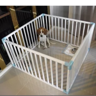 สินค้า กรงกั้นสุนัข คอกกั้นสุนัข กรงกั้นสัตว์เลี้ยง คอกหมา คอกกั้นหมาPVC ขนาด 105x105x50 ซม. รุ่น  1x1-D (สำหรับสัตว์เลี้ยง)