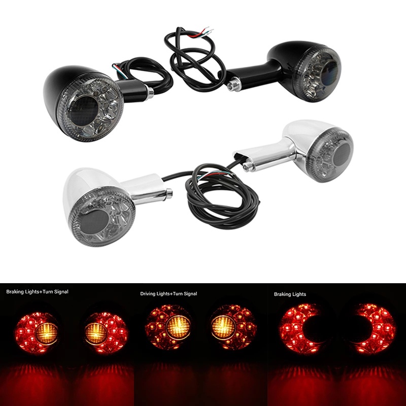Motorcycle Rear Turn Signals Indicators LED Lights For Harley Sportster 883 Iron XL1200 1992