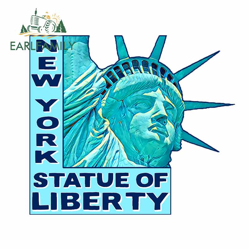 earlfamily-สติกเกอร์-กันน้ํา-ลายอนิเมะ-new-york-statue-of-liberty-13-ซม-x-11-4-ซม-สําหรับติดตกแต่งรถยนต์