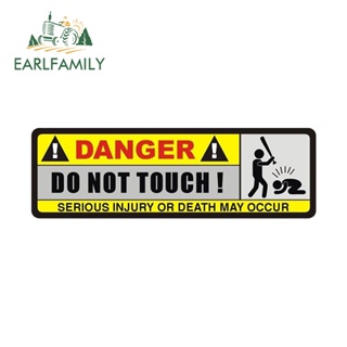 Earlfamily สติกเกอร์ไวนิล ลายการ์ตูน Do Not Touch Warning สําหรับติดตกแต่งประตูรถยนต์ รถจักรยานยนต์ รถตู้ 13 ซม. x 8.9 ซม.