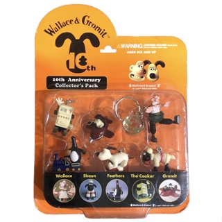 Wallace &amp; Gromit Key Ring 10th Anniversary Collectors Pack Charm Ardman JAPAN ANIME