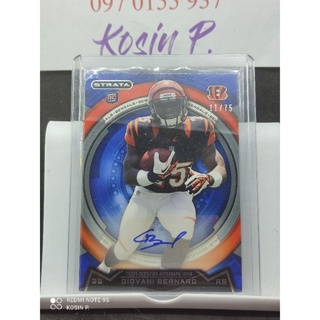 การ์ดลายเซ็นต์ Giovanni Bernard Cincinnati Bengals Topps Strata 2013 blue  Rookie Card auto. 11/75  สวยมาก น่าสะสม