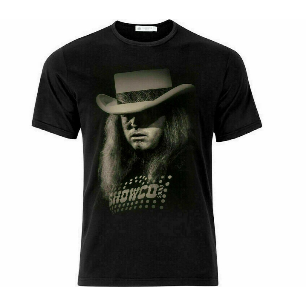 เสื้อคู่รัก-ขายร้อนคลาสสิก-lynyrd-skynyrd-รอนนี่แวนแซนท์ร็อคแอนด์โรลเสื้อยืดสีดําของขวัญคริสต์ม