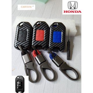 พร้อมส่ง HONDA CIVIC FB,HONDA JAZZ GK ตัว S [แบบกุญแจพับ] เคสกุญแจเคฟล่า2ปุ่ม