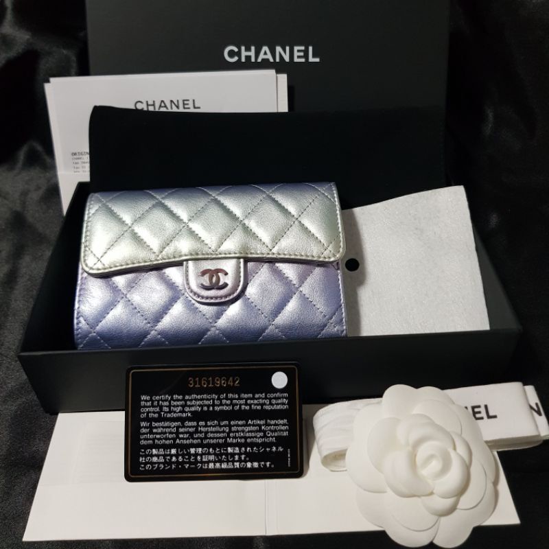 กระเป๋าสตางค์ Chanel แท้ 💯💯Trifold Wallet Medium 6 rainbow