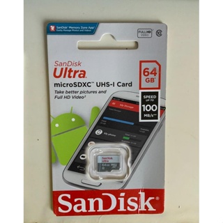 ภาพขนาดย่อของสินค้าSANDISK ULTRA MICRO SDXC UHS-I 64 GB CLASS 10 100MB